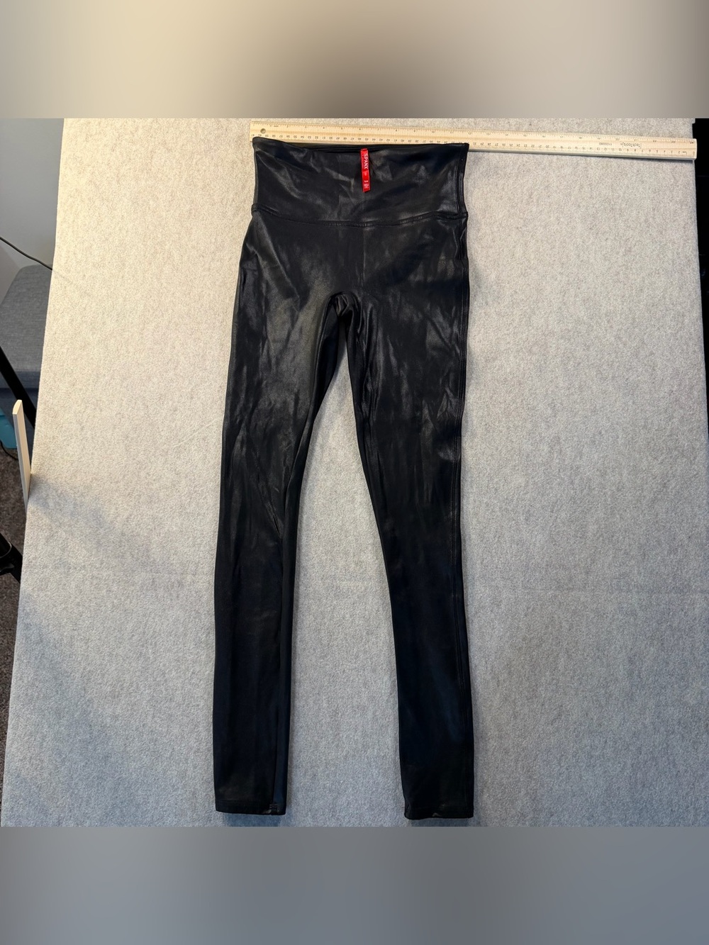 Spanx Black Faux Leather High-Waist Leggings size Small